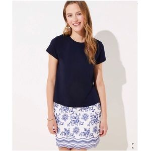 LOFT Floral Embroidered Shift Skirt